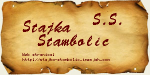 Stajka Stambolić vizit kartica